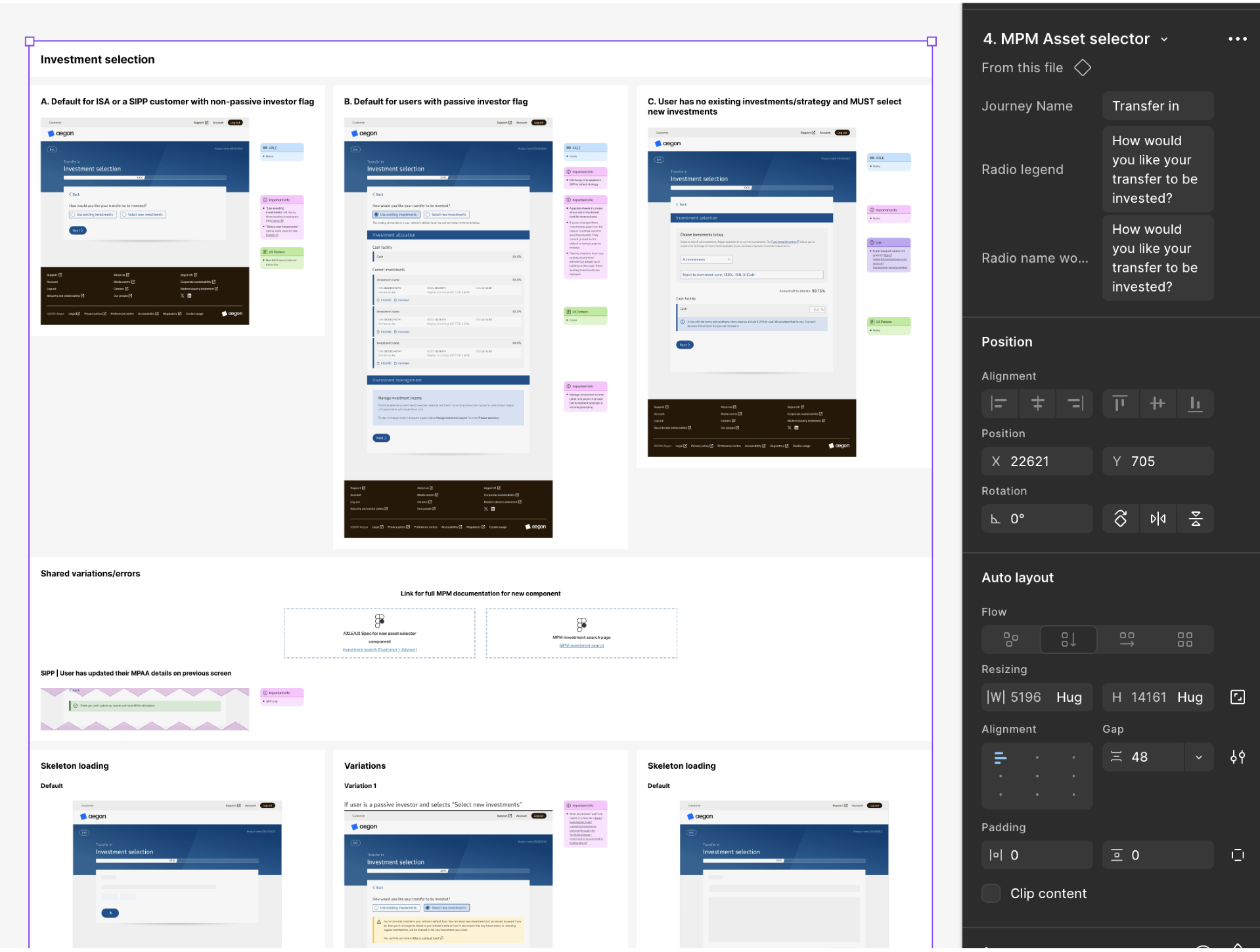 Figma screenshot showing a component example